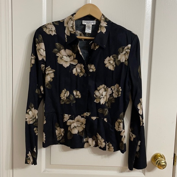 Rena Rowan Rayon Vintage Floral Lightweight Blazer - Picture 1 of 5